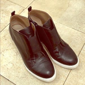 Linea Paolo wedge sneaker - leather black